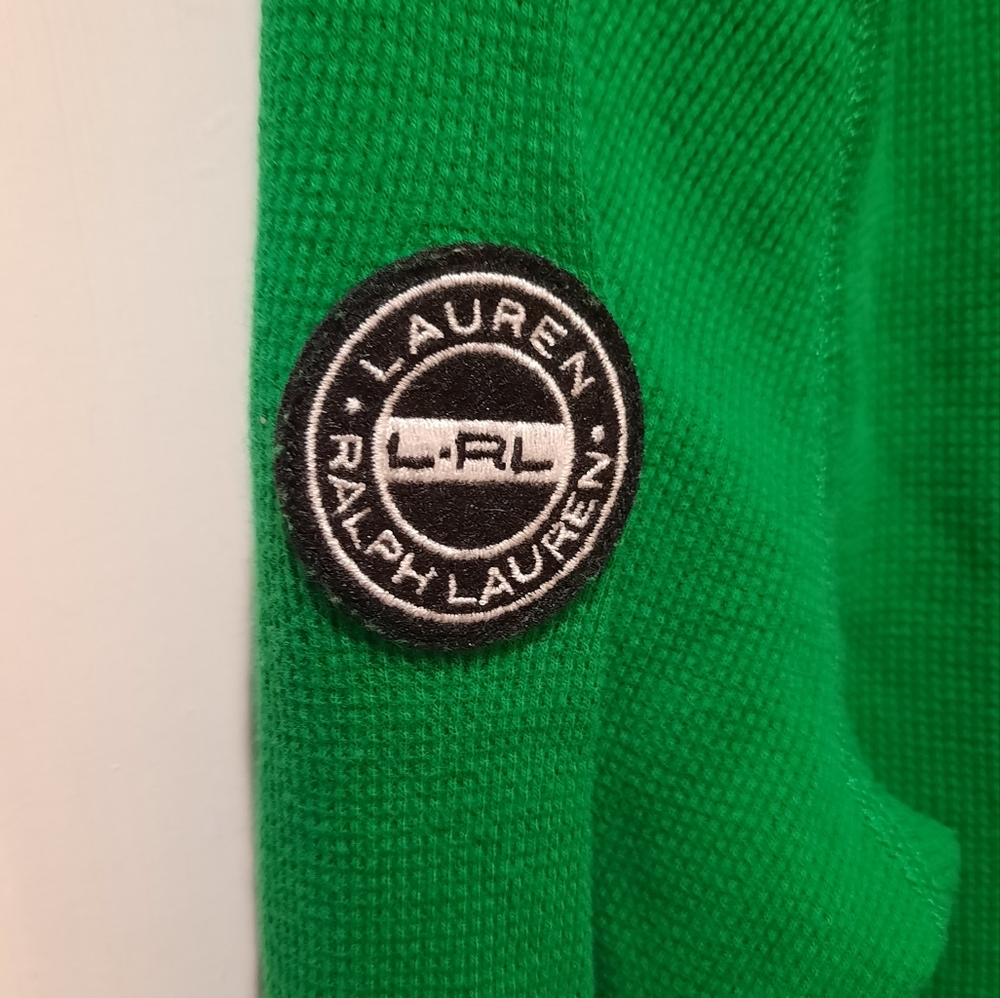 Lauren Active Ralph Lauren Top Large Green 1/4 Zip Lightweight Activewear Preppy - Picture 7 of 10